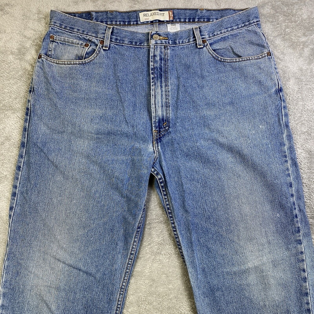 Levis 550 Jeans Men 42x36 Blue Relaxed Fit Tapered 100% Cotton Distressed y2k - Picture 2 of 16